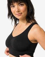 HEMA Naadloze top zonder beugel zwart (zwart) - thumbnail