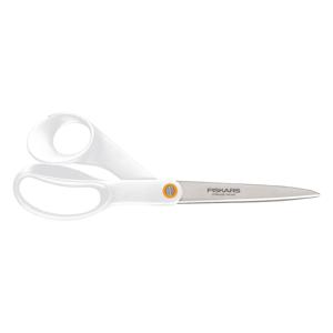 Fiskars F061200487 buro- & knutselschaar Kantoorschaar Rechte knip Roestvrijstaal, Wit