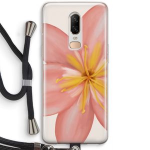 Pink Ellila Flower: OnePlus 6 Transparant Hoesje met koord