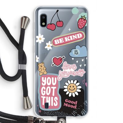 Positivity: Samsung Galaxy A10 Transparant Hoesje met koord