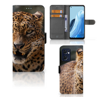 OPPO Find X5 Lite | Reno 7 5G Telefoonhoesje met Pasjes Luipaard