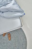 Auping Organic Satijnkatoen Hoeslaken light grey