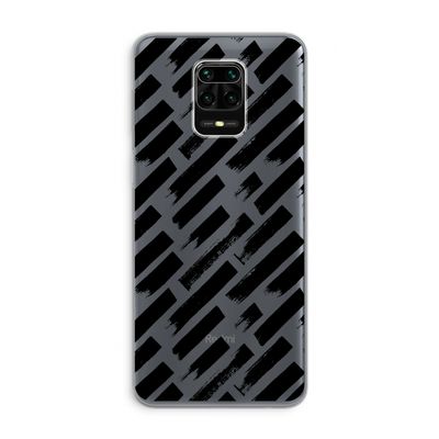 Zwarte vegen: Xiaomi Redmi Note 9 Pro Transparant Hoesje