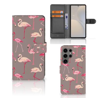 Samsung Galaxy S25 Ultra | Telefoonhoesje | Met pasjeshouder | Flamingo