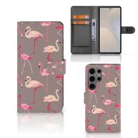 Samsung Galaxy S25 Ultra | Telefoonhoesje | Met pasjeshouder | Flamingo