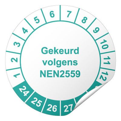 Keuringssticker gekeurd volgens NEN 2559 - 30 mm - 100 stickers Keuringssticker gekeurd volgens NEN 2559 - 30 mm - 100 stickers