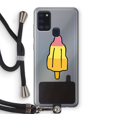 Raketijsje: Samsung Galaxy A21s Transparant Hoesje met koord