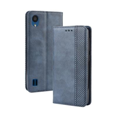 Magnetische Buckle retro Crazy Horse textuur horizontale Flip lederen case voor ZTE Blade A5 (2019) met houder & kaartsleuven & fotolijstjes (blauw)