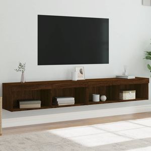 Tv-meubels met LED-verlichting 2 st 100x30x30 cm bruineiken