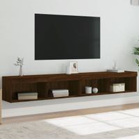 Tv-meubels met LED-verlichting 2 st 100x30x30 cm bruineiken - thumbnail