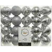 Kerstballen - 40x st - zilver - D6 cm - kunststof - kerstversiering