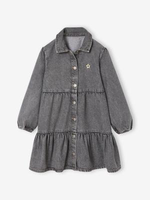 Jurk van lichtgewicht denim voor meisjes denimgrijs