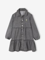 Jurk van lichtgewicht denim voor meisjes denimgrijs