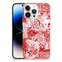 Silicone Back Case iPhone 14 Pro Max Angel Skull Rood
