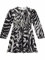 Dolce & Gabbana Kids robe évasée à imprimé zébré - Noir