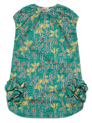 Marni Kids robe à détails de volants - Vert
