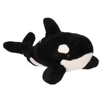 Pluche zwart/witte orka knuffel 36 cm speelgoed - thumbnail