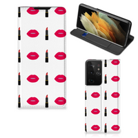 Samsung Galaxy S21 Ultra Hoesje met Magneet Lipstick Kiss