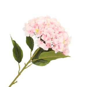 Kunstbloem Hortensia tak - lichtroze - 109 cm - losse steel - Kunst zijdebloemen   -