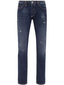 Philipp Plein jean skinny à effet usé - Bleu