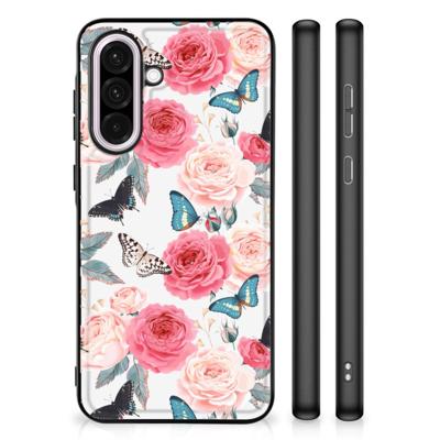 Samsung Galaxy A56 Bloemen Hoesje Butterfly Roses Samsung Galaxy A56 Bloemen Hoesje Butterfly Roses