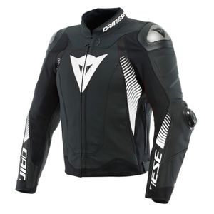 DAINESE Super Speed 4, Leren motorjas, Zwart-Wit