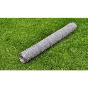 VidaXL Kippengaas 25x0,75 m gegalvaniseerd staal zilverkleurig