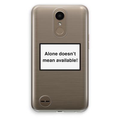 Alone: LG K10 (2017) Transparant Hoesje