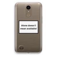 Alone: LG K10 (2017) Transparant Hoesje