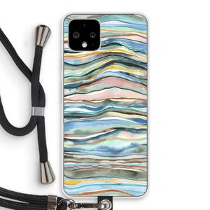 Watercolor Agate: Pixel 4 Transparant Hoesje met koord