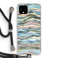 Watercolor Agate: Pixel 4 Transparant Hoesje met koord