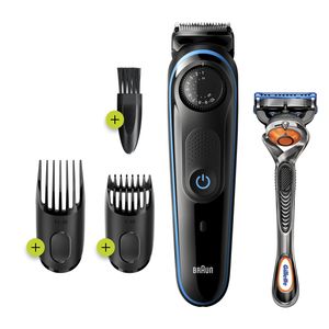 Braun BeardTrimmer BT3240 Baardtrimmer, Trimmer En Haartrimmer Voor Mannen, 39 Lengte-instellingen, Zwart/Blauw