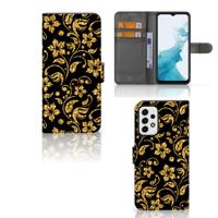 Samsung Galaxy A23 Hoesje Gouden Bloemen