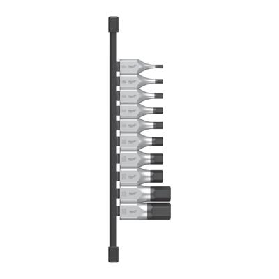 Milwaukee Doppenset | 1/2" FOUR FLAT™ Hex | 4 op rail | 10-delig - 4932480853