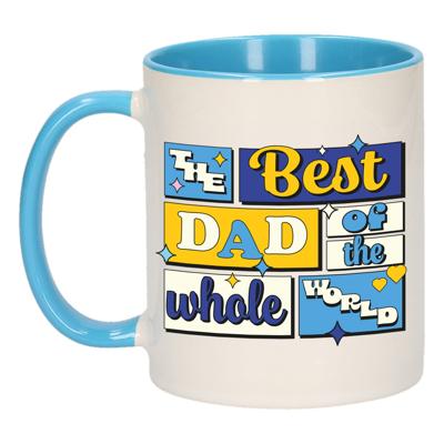 Cadeau koffie/thee mok - de beste pap - van de wereld - blauw - 300 ml - keramiek Cadeau koffie/thee mok - de beste pap - van de wereld - blauw - 300 ml - keramiek