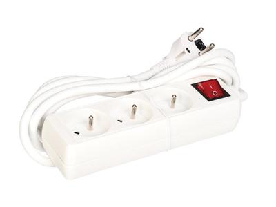 3-voudige stekkerdoos met schakelaar 3 m kabel penaarde - Velleman