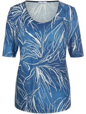 Shirt ronde hals en korte mouwen Van Peter Hahn blauw