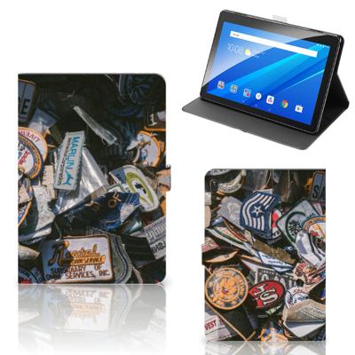 Lenovo Tab E10 Tablet Hoesje met foto Badges