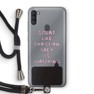 Christian Grey: Samsung Galaxy A11 Transparant Hoesje met koord