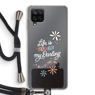 Tough Life: Samsung Galaxy A12 Transparant Hoesje met koord
