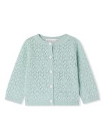 Bonpoint cardigan Clayel en maille ajourée - Vert - thumbnail