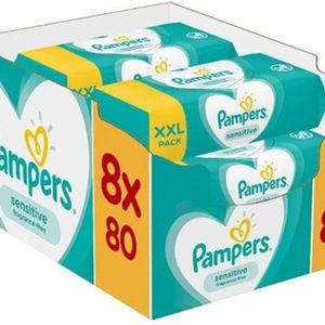 Pampers Billendoekjes Sensitive - 640 Stuks (8 x 80)