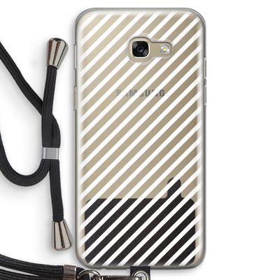 Strepen zwart-wit: Samsung Galaxy A5 (2017) Transparant Hoesje met koord
