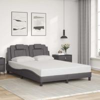 Bedframe "Viana" zonder matras kunstleer grijs 140x190 cm