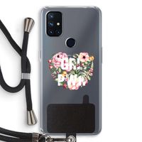 GRL PWR Flower: OnePlus Nord N10 5G Transparant Hoesje met koord