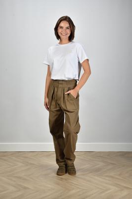 Marant Etoile broek Celia PA0372FB-C3G06E khaki