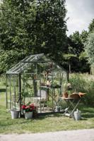 Royal Well tuinkas Kate 1 met veiligheidsglas en fundering - groengrijs