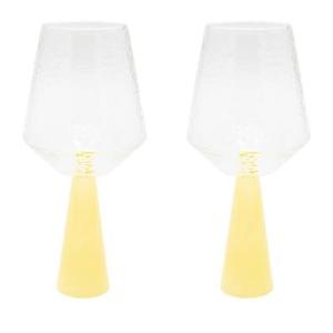 Brût Homeware, Wijnglas Claude, helder | geel topaas, set van 2