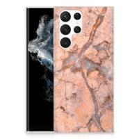 Samsung Galaxy S22 Ultra | TPU | Siliconen hoesje | Marmer Oranje