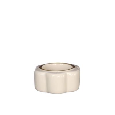 Theelichthouder Pouff crème Ø7xH3,4cm